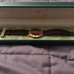 Vintage Green & Red Gucci Watch